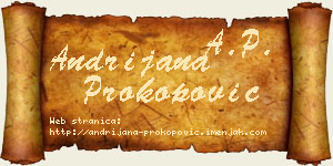 Andrijana Prokopović vizit kartica